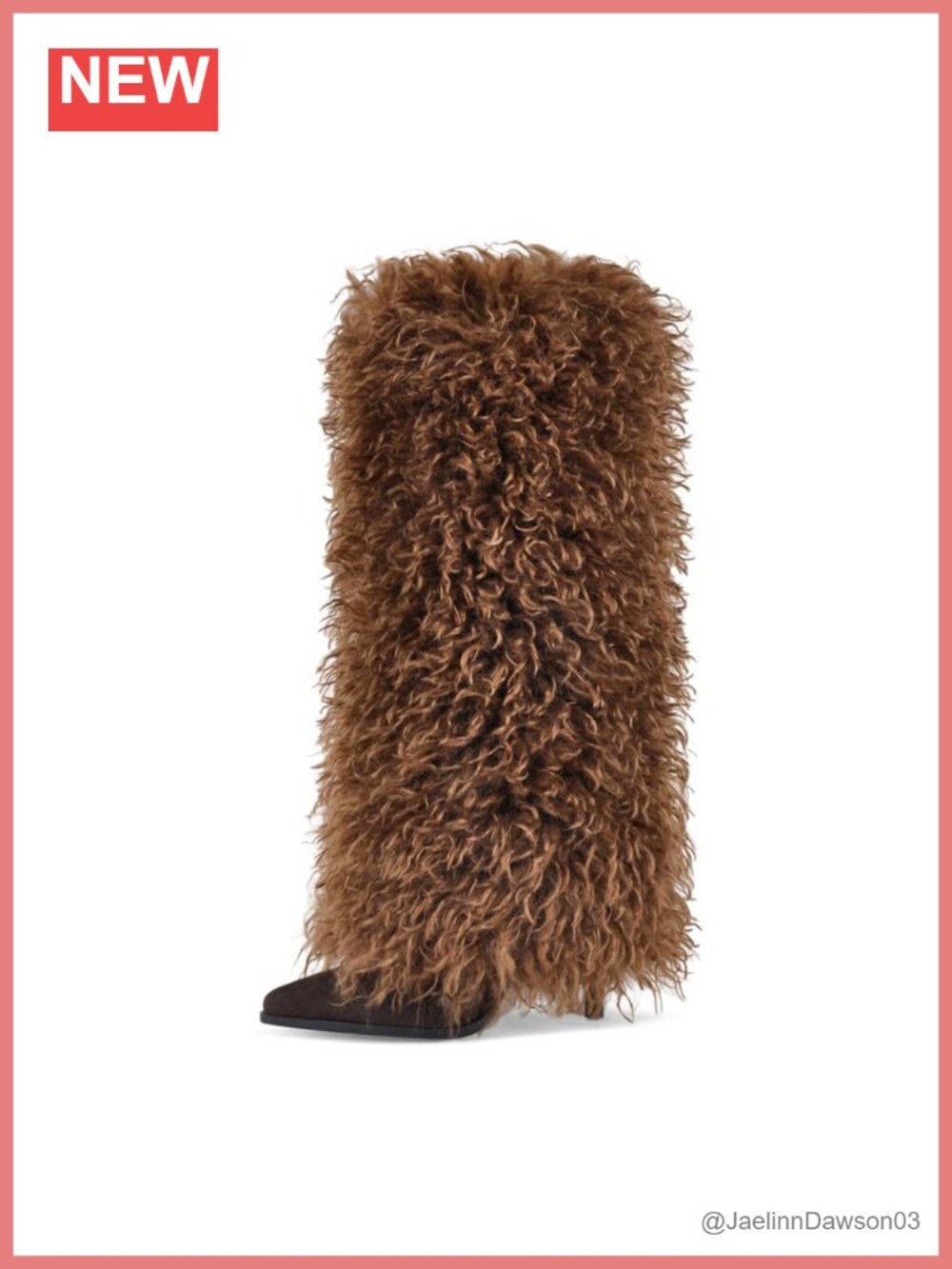 Women's Knee High Faux Fur Boots Pointed Toe Stiletto Heel